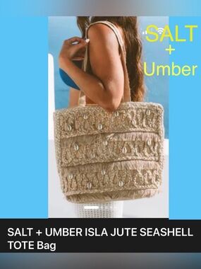 SALT + UMBER ISLA JUTE SEASHELL TOTE Bag
12.5" × 16" × 5.25" NWT